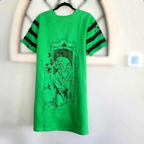 Vintage 1980's Handmade Linen Kimono **see Measurements** - Picture 2 of 6